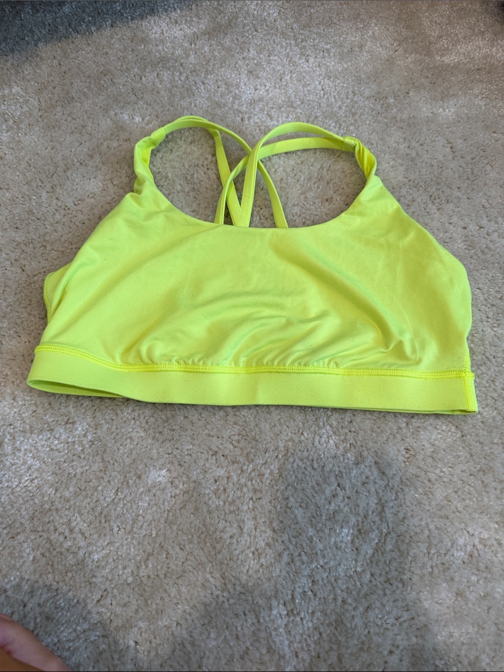 Lululemon Bright Neon Yellow Sports Bra size 12